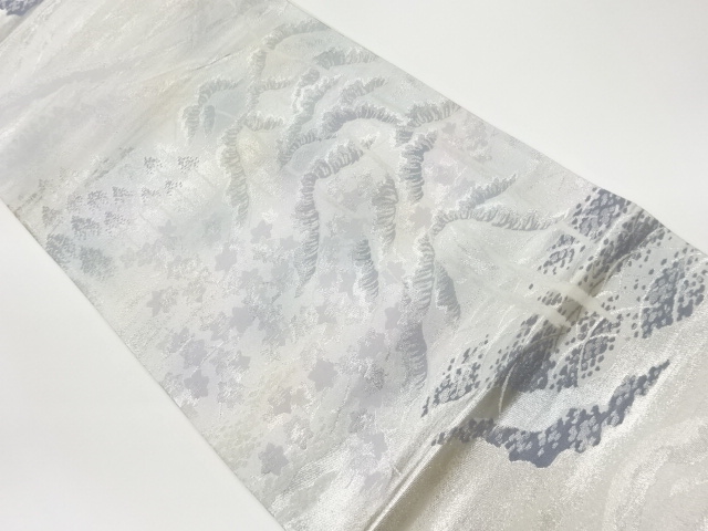 JAPANESE KIMONO / VINTAGE FUKURO OBI / WOVEN SCENERY